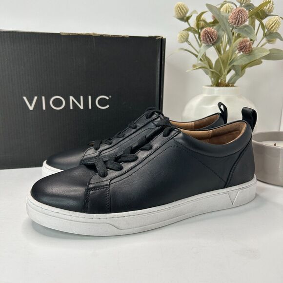 Vionic Lucas Lace Up Leather Sneaker Black Shoes H8281L1001 Men's US 7 M - Picture 4 of 10
